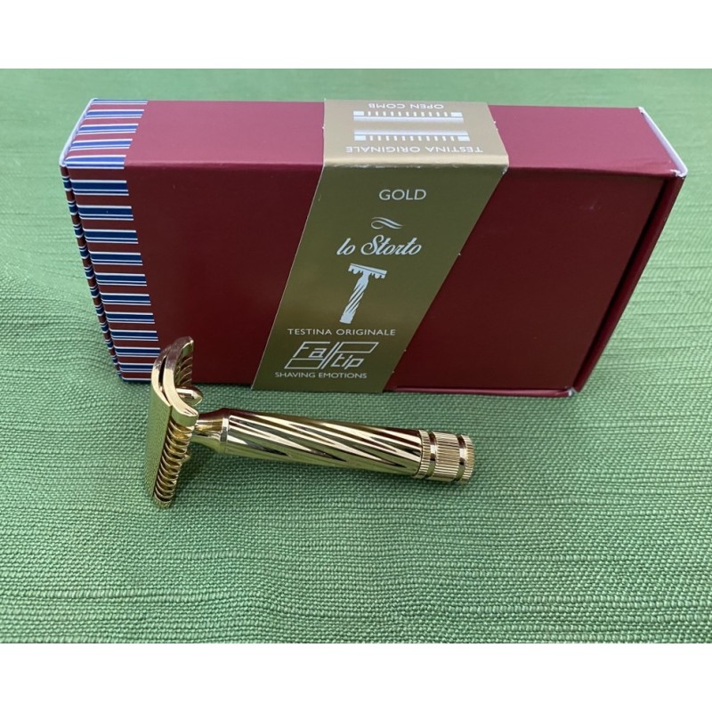Fatip Gold Slant "Lo Storto" Open Comb Razor